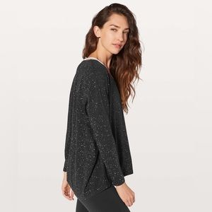 Lululemon Back In Action Long Sleeve V
Splatter Dye Black